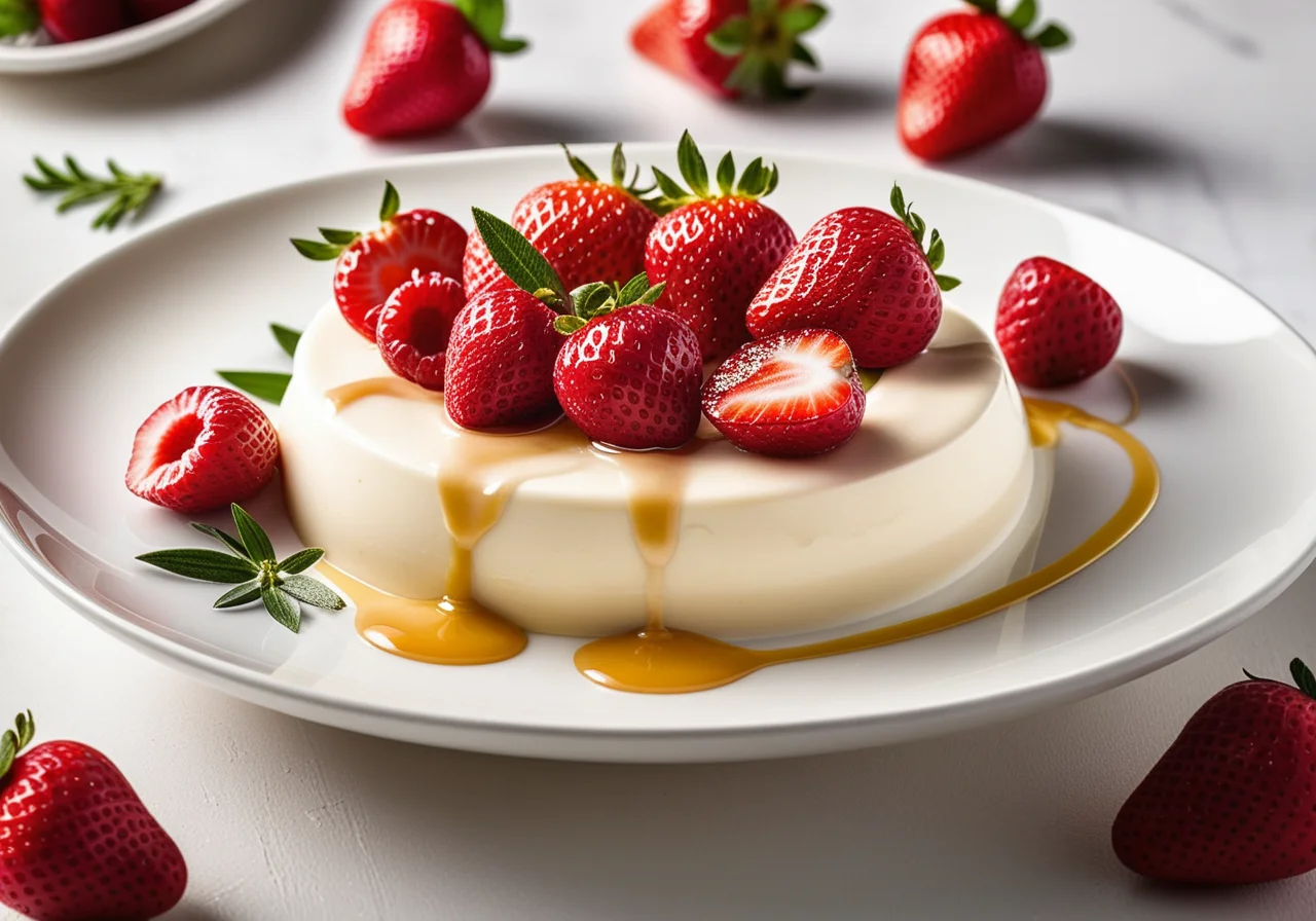 Strawberries with Quark Cream and Honey