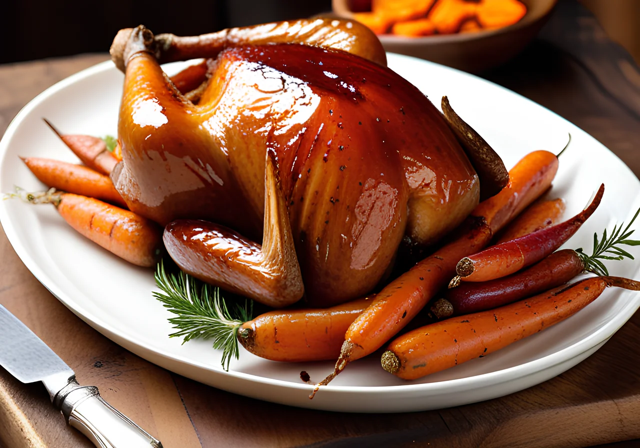 Turkey Roast with Honey Glaze and Vegetables