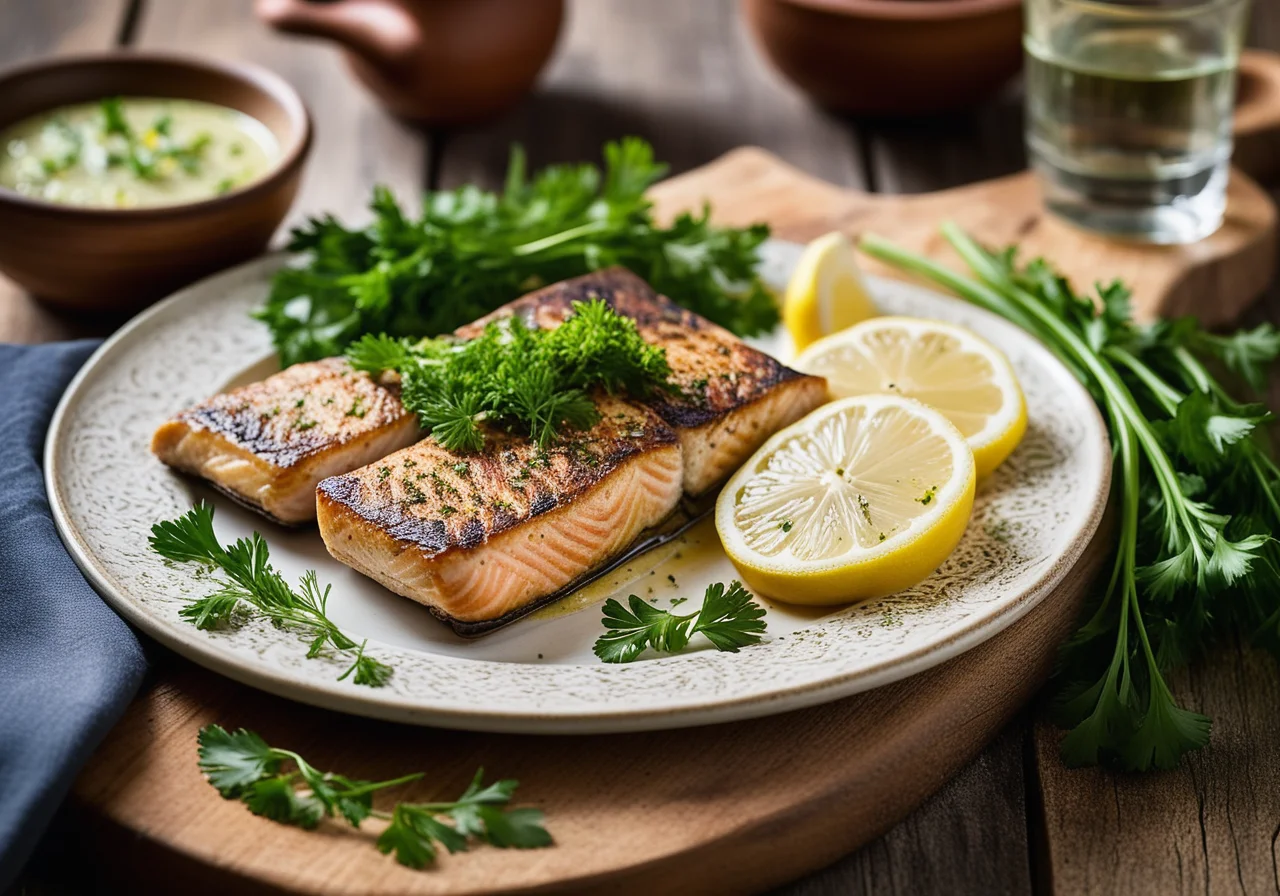 Grilled Trout with Herb Filling