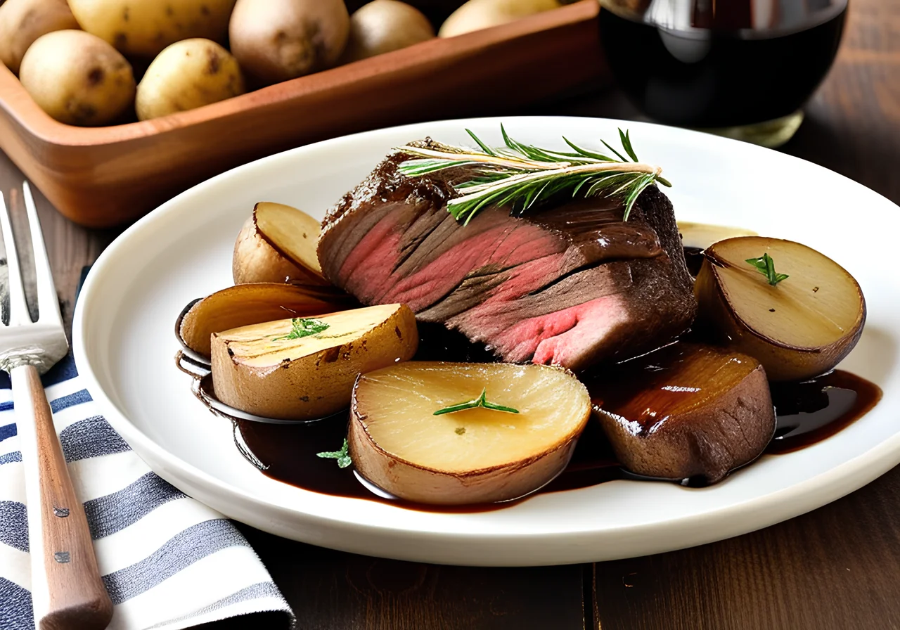 Balsamico Beef Roast with Potatoes and Onions