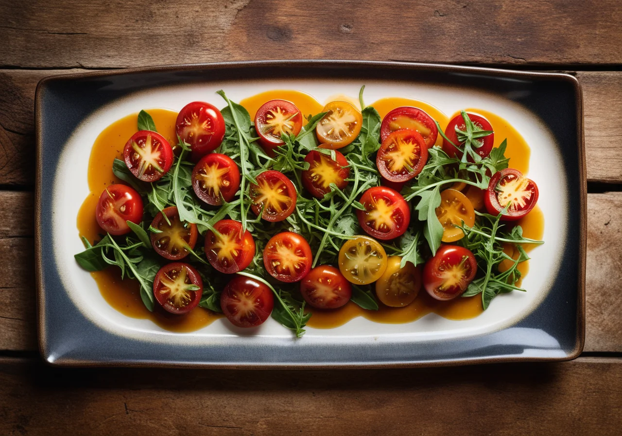 Caramelized Tomatoes with Arugula and Halloumi