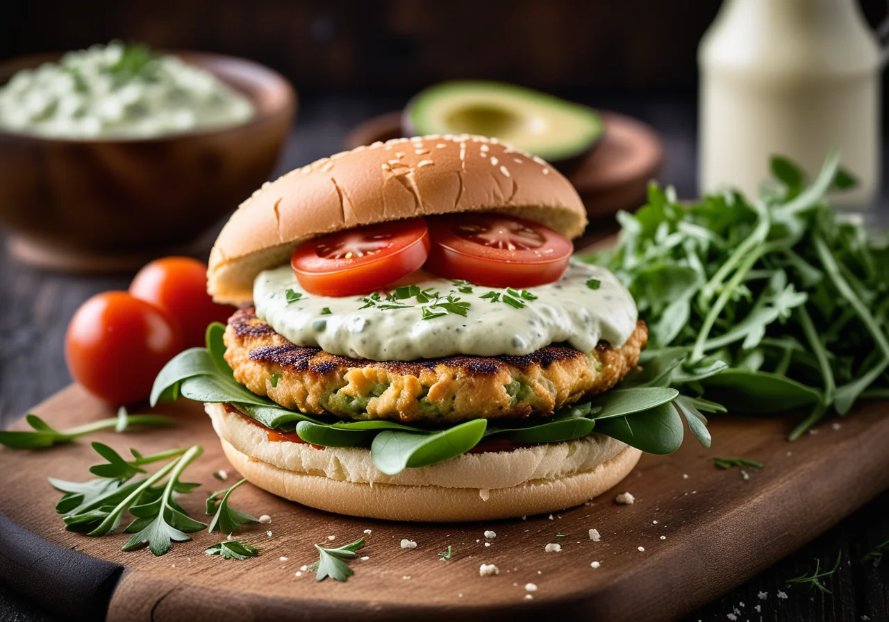Chicken Burger with Herb Quark