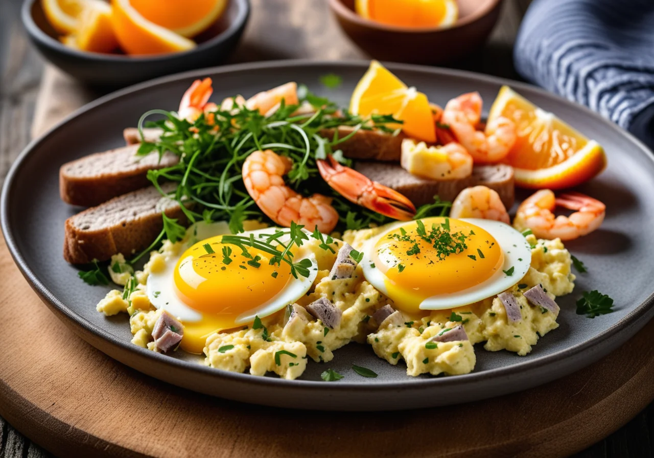 Matjes Herring and Crab Scramble