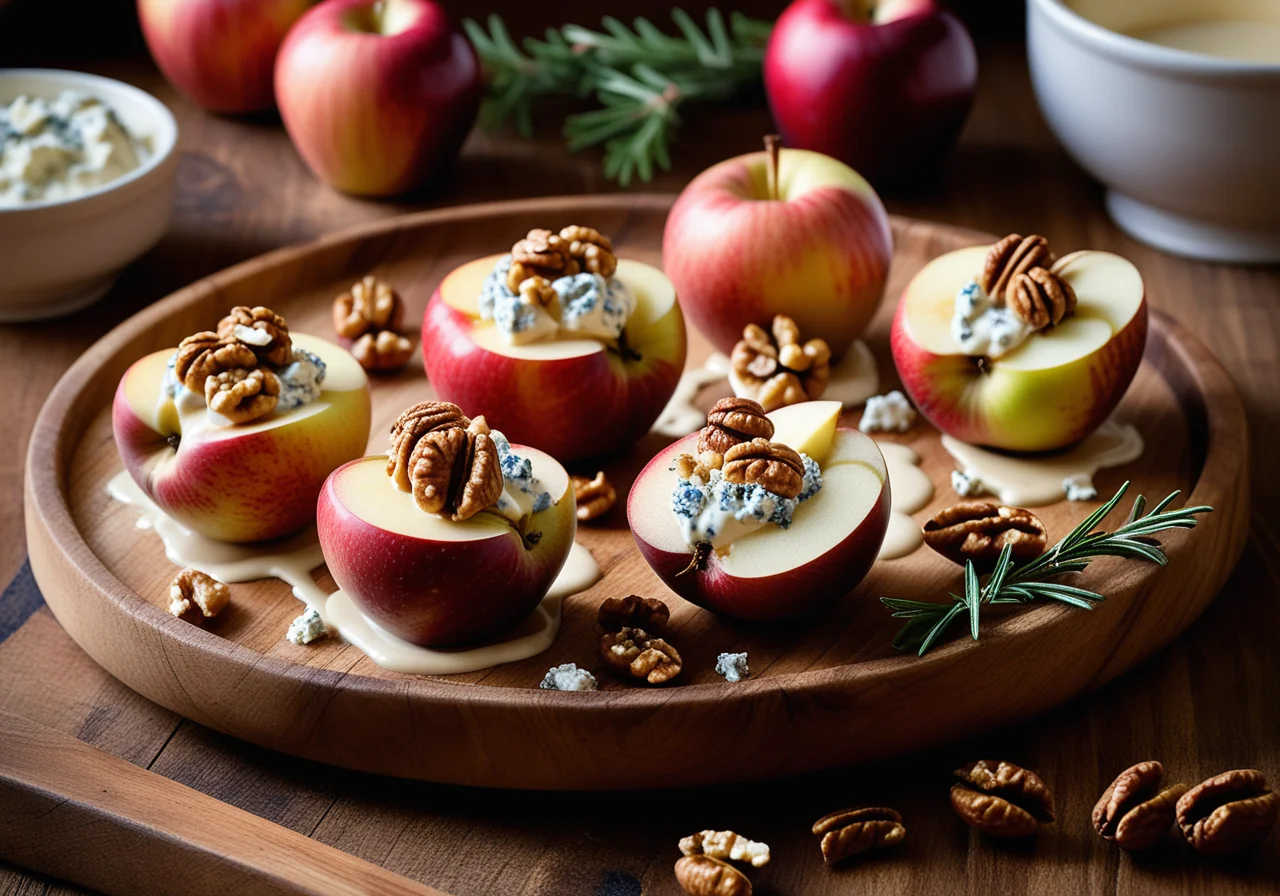 Baked Apples Filled with Blue Cheese