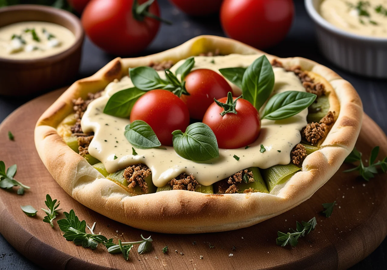Pita Bread with Greek Salad Filling