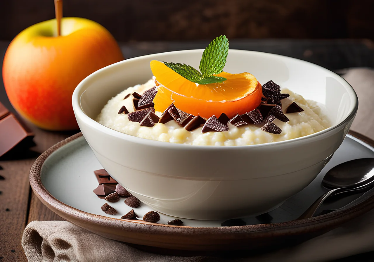 Rice Pudding with Apple Compote