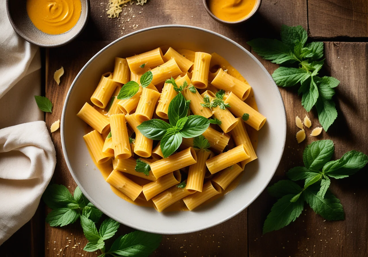 Pumpkin Pasta with Lemon Balm