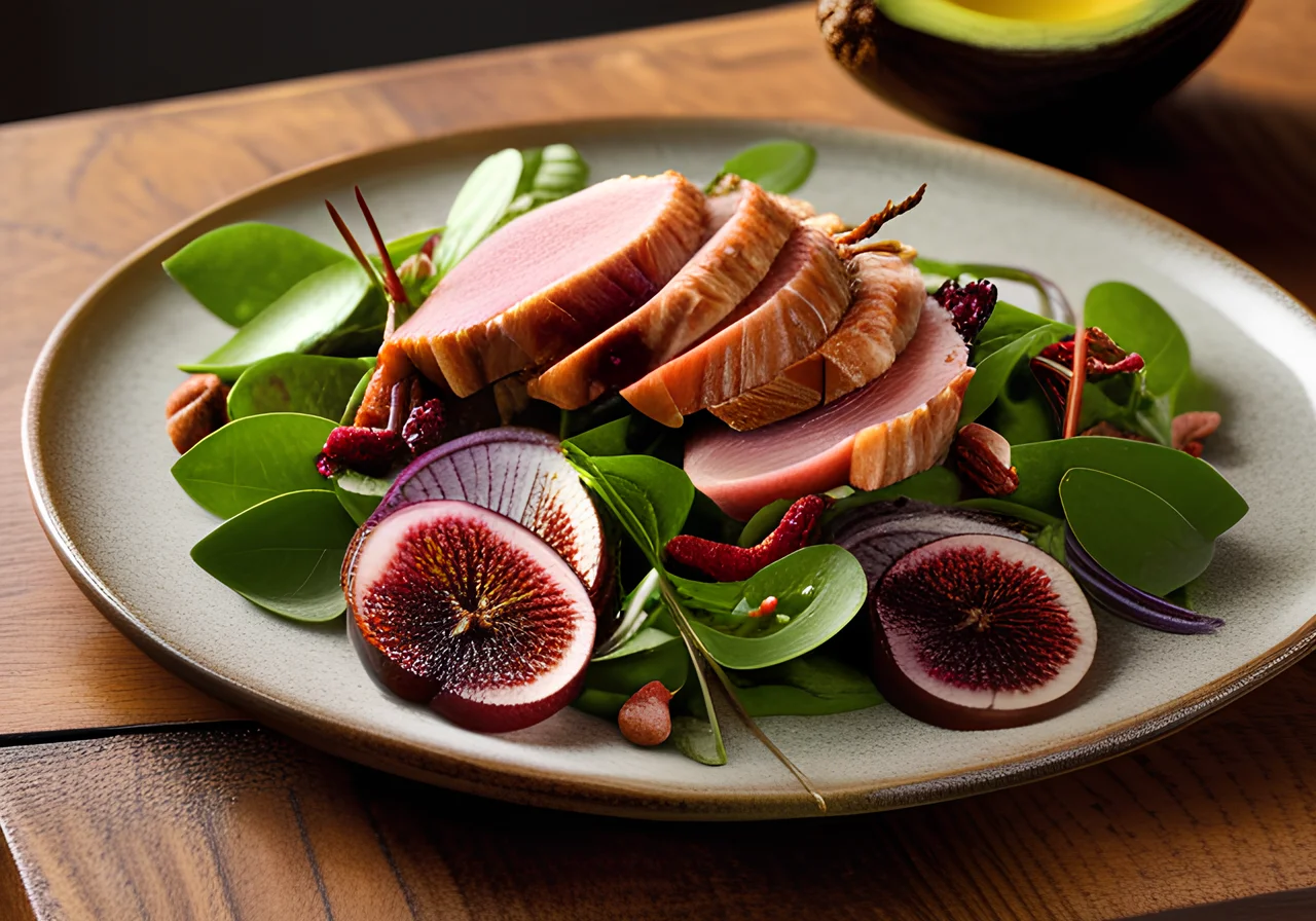 Pheasant Salad with Onions, Figs and Lime Vinaigrette