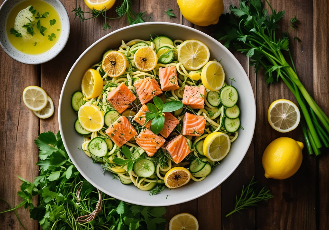 Pasta Salad with Salmon, Herbs and Lemon