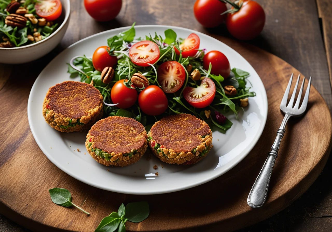 Vegetable Patties with Nut Coating