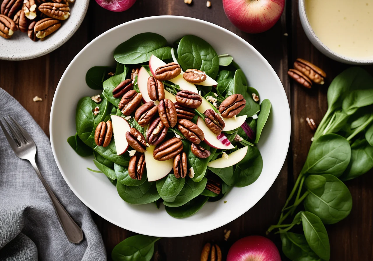 Spinach Salad with Fiery Pecans