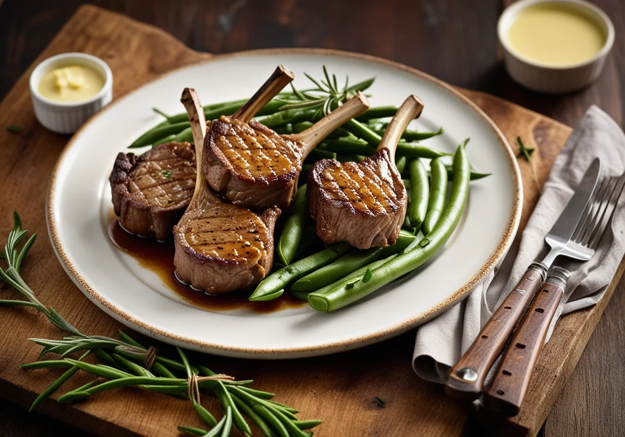 Lamb Chops with Beans