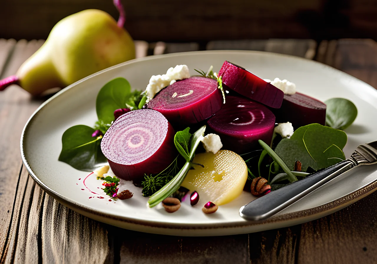 Beet, Goat Cheese and Pear Salad