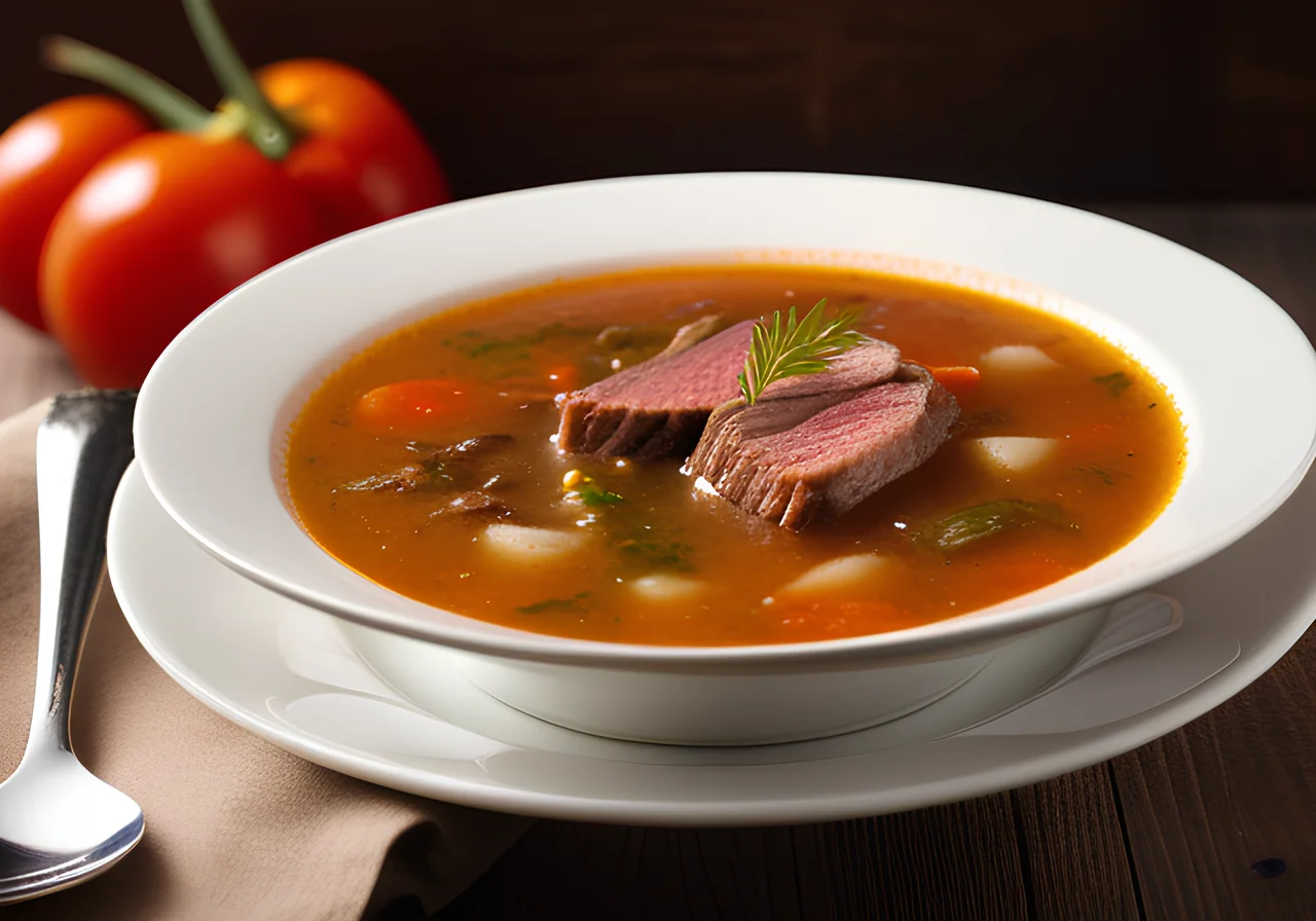 Cold Vegetable Soup with Beef