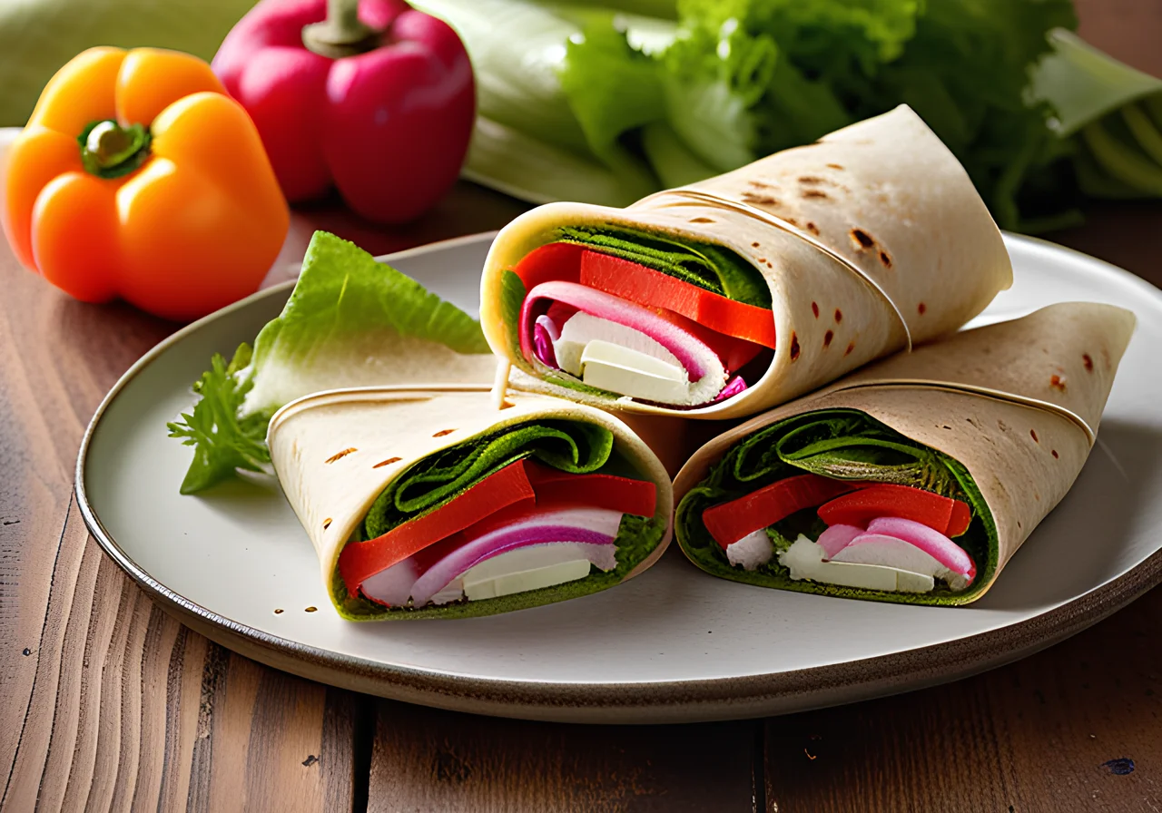 Wraps with Bell Pepper and Radish Filling