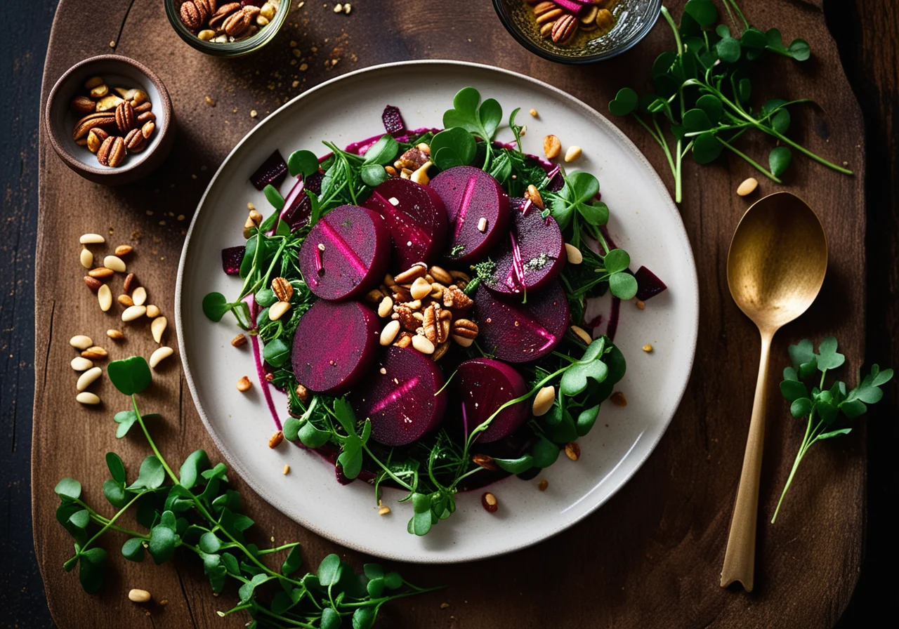 Roasted Red Beets with Cheese Sticks