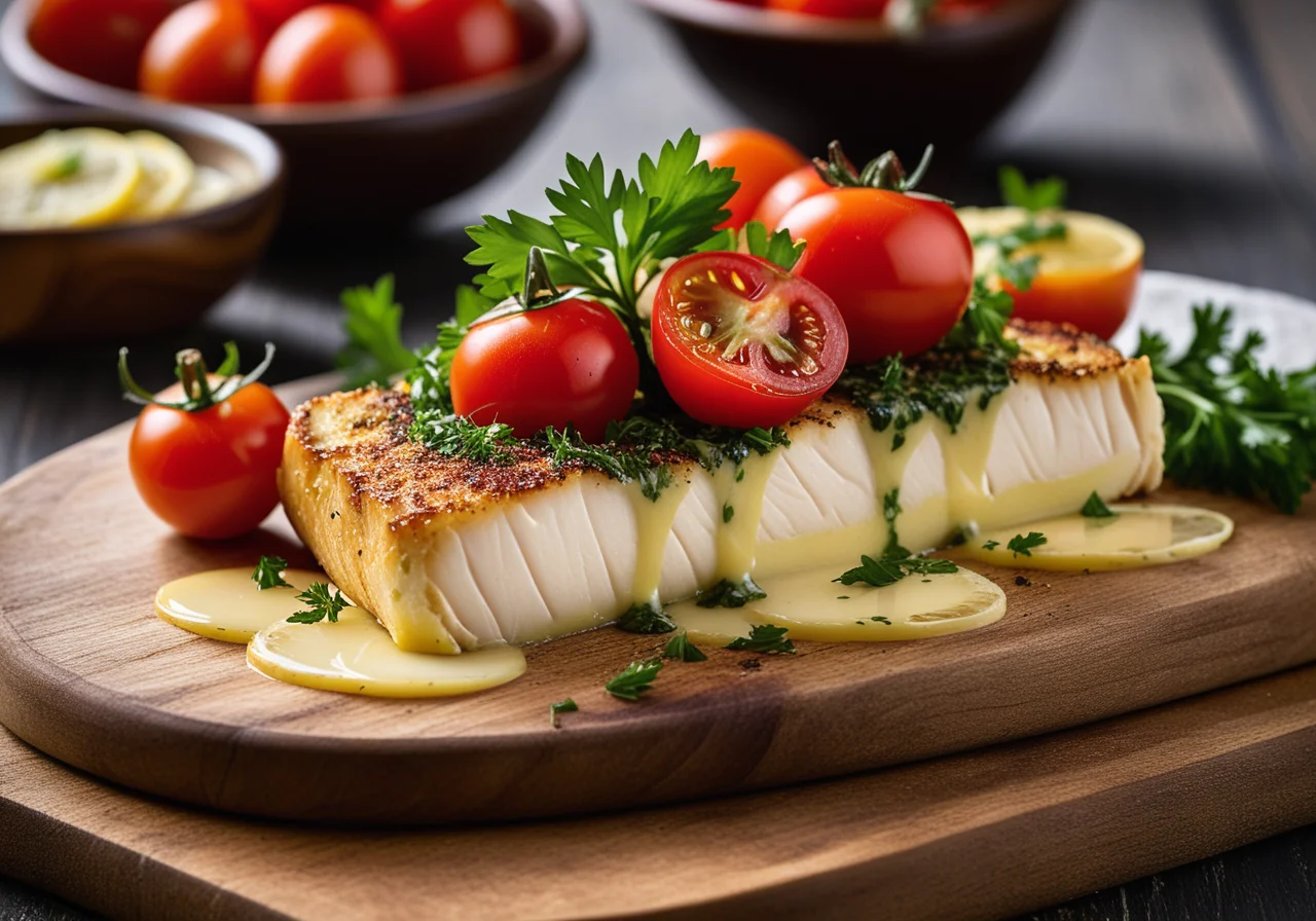 Baked Cod Fillet on Fennel