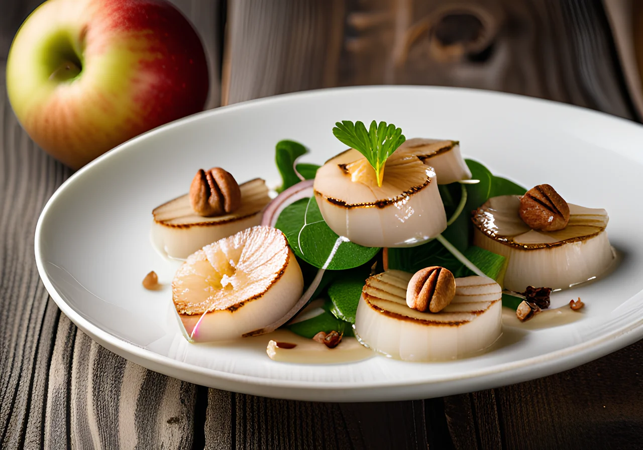 Apple Carpaccio with Scallops