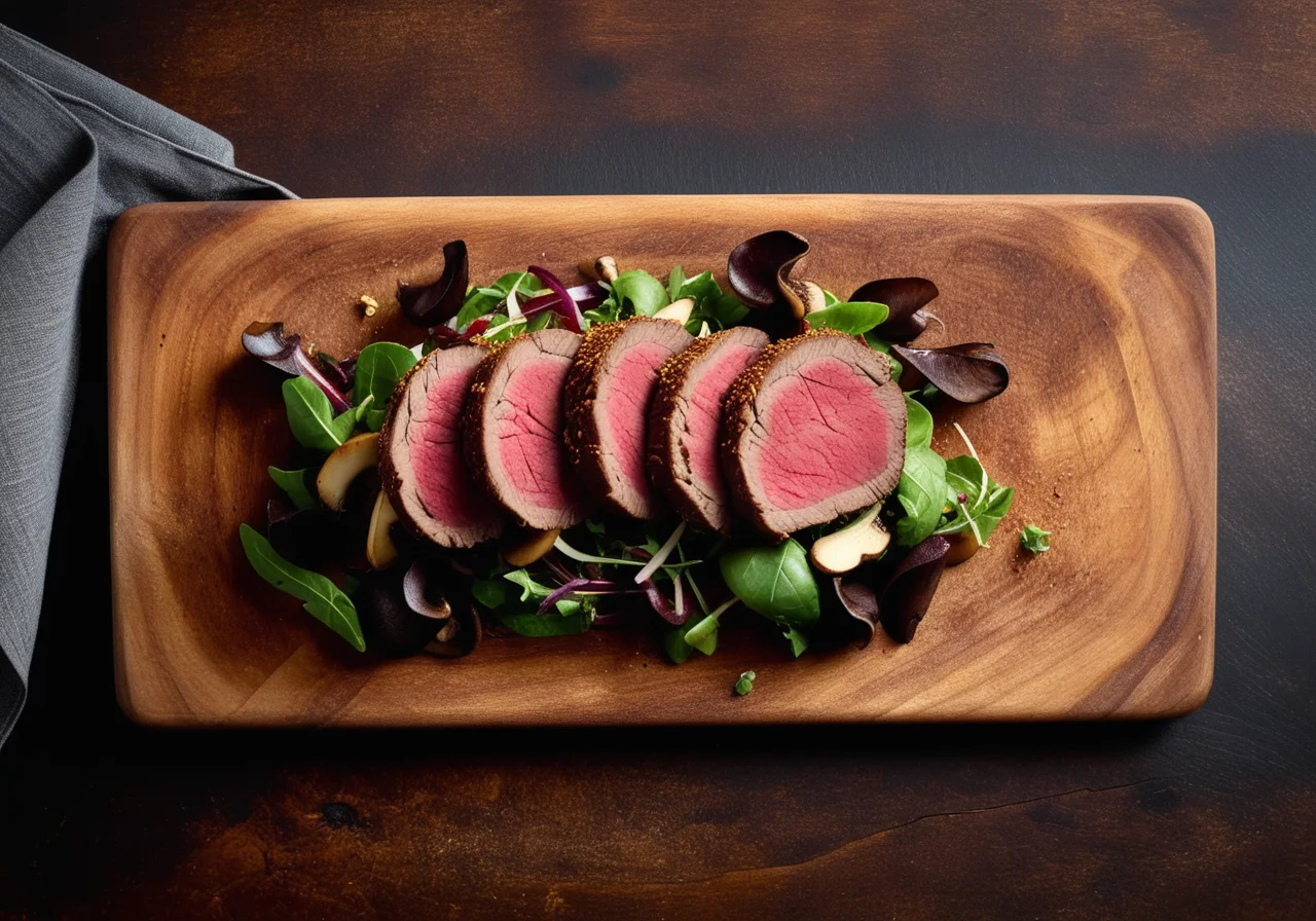 Beef Fillet with Egerlingen and Crispy Parmesan Crust