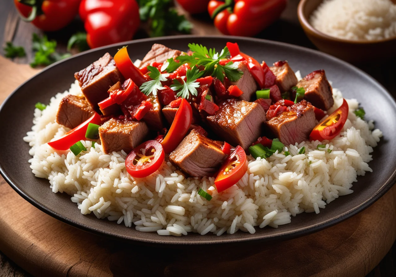 Balkan-Style Pork and Rice