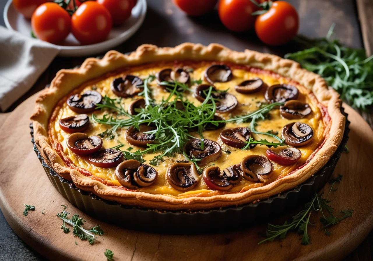 Quiche with Mushrooms and Sun-Dried Tomatoes
