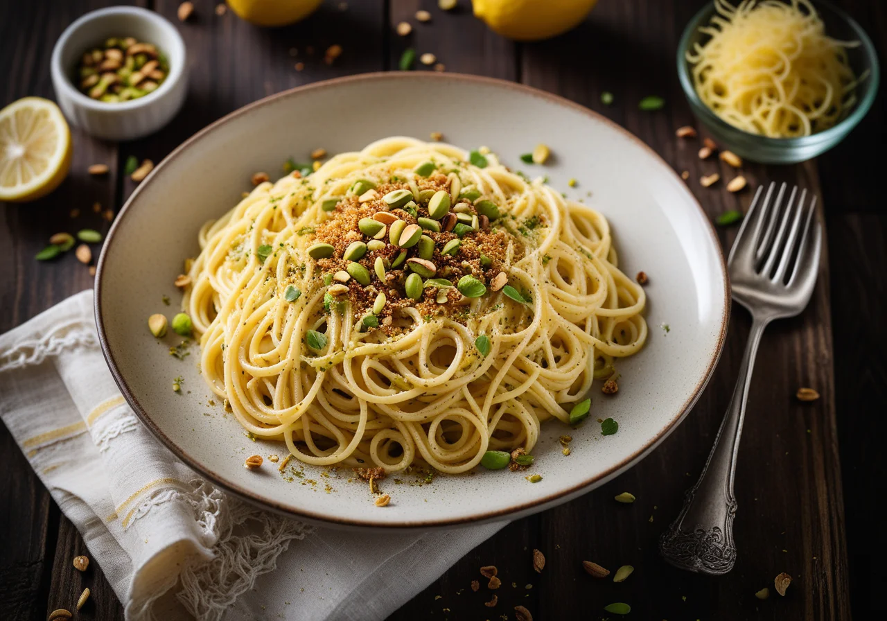 Spaghetti with Pistachios