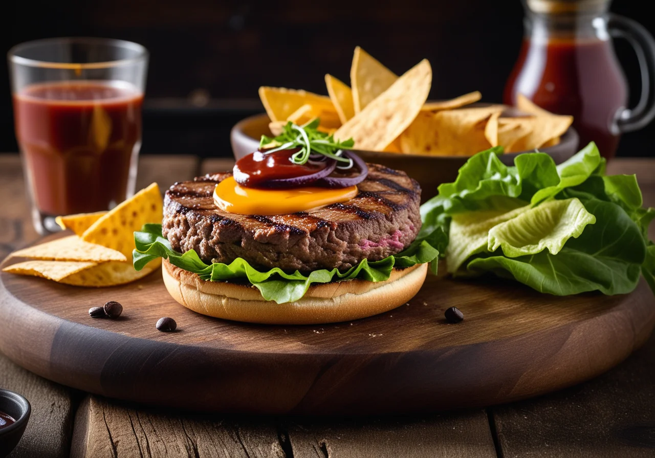 Juicy Steak Burger with Espresso Ketchup
