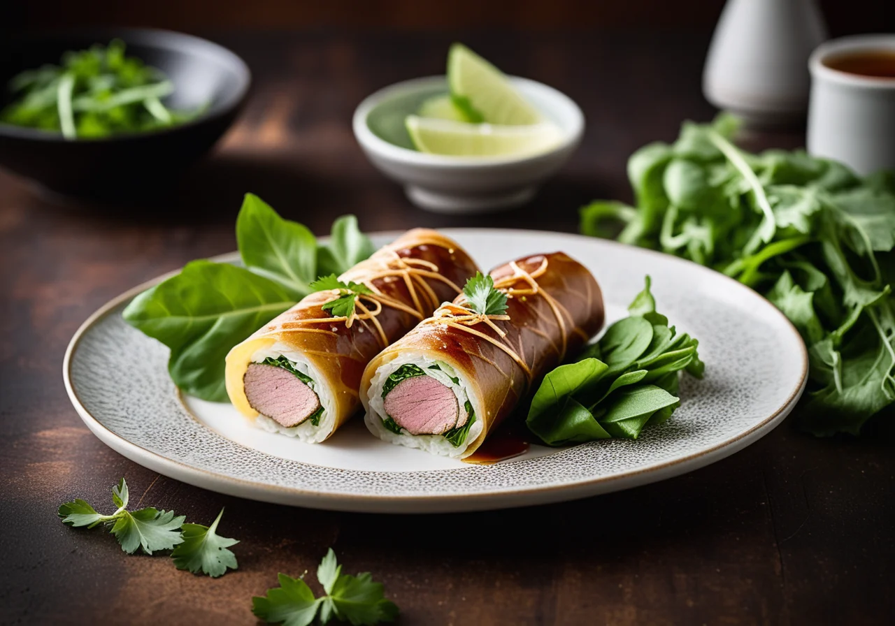 Vietnamese Duck Rice Paper Rolls