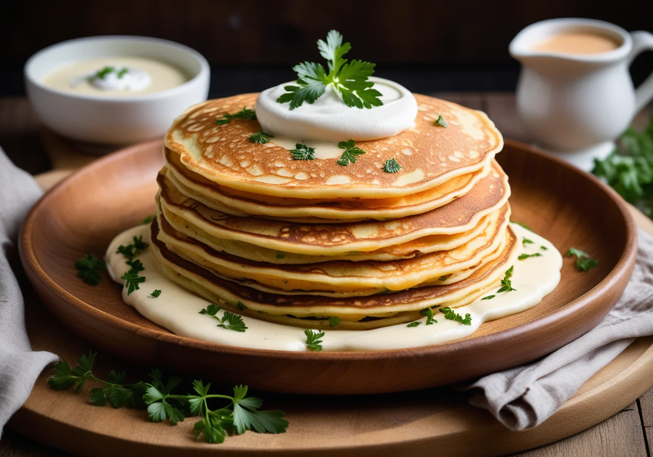 Pancake Lasagna Baked with Cheese