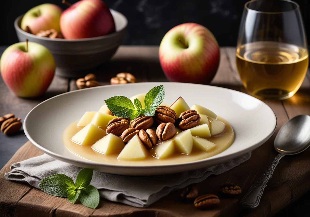 White Wine Apples with Nuts