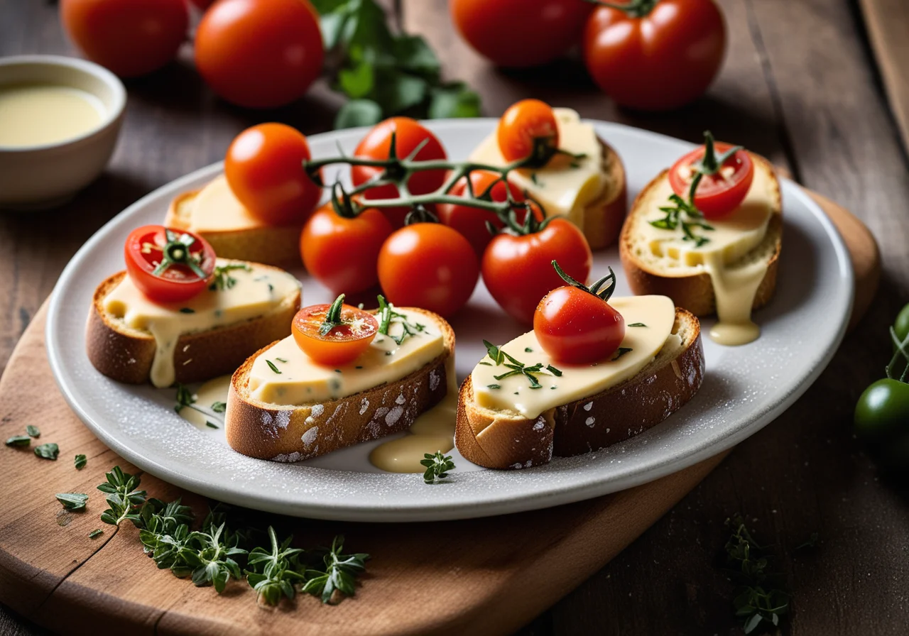 Tomato Cheese Crostini