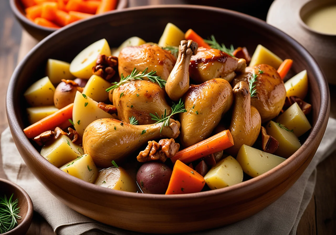 Vegetable Chicken Pot with Chanterelles