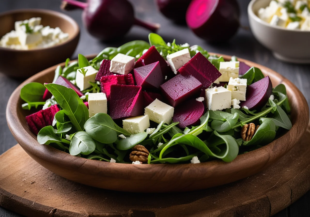 Red Beet, Arugula and Feta Salad