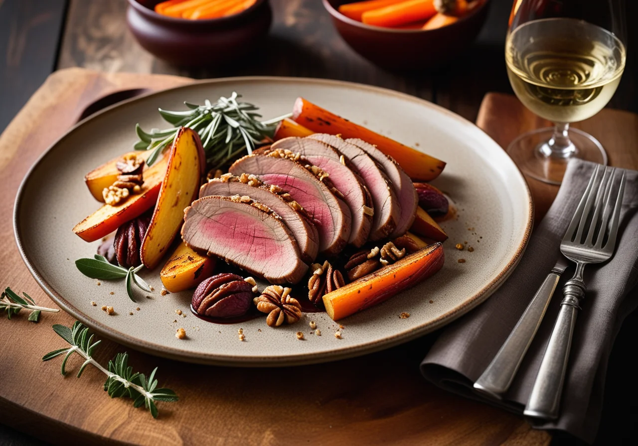Duck breast with winter vegetables from the oven