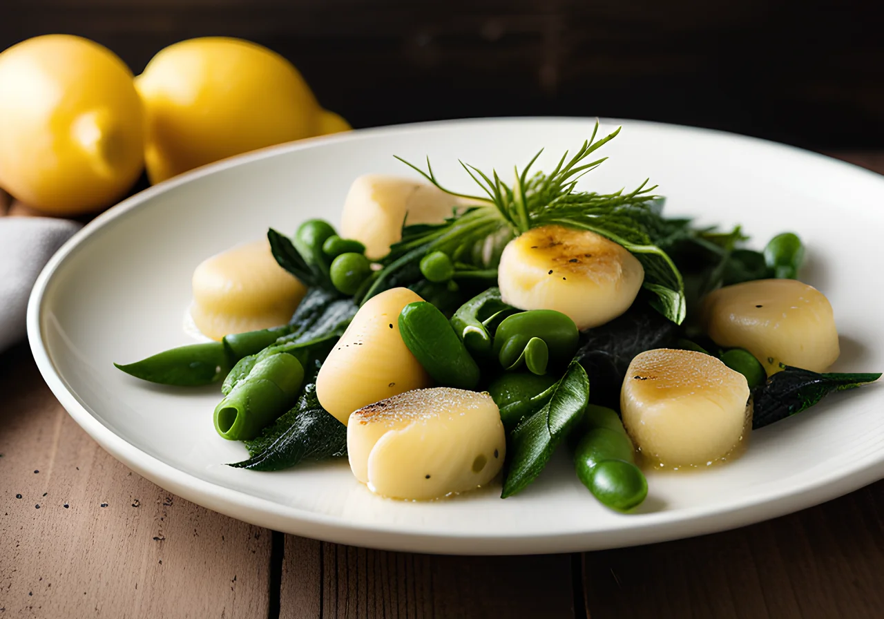 Gnocchi with Swiss Chard, Peas and Dill