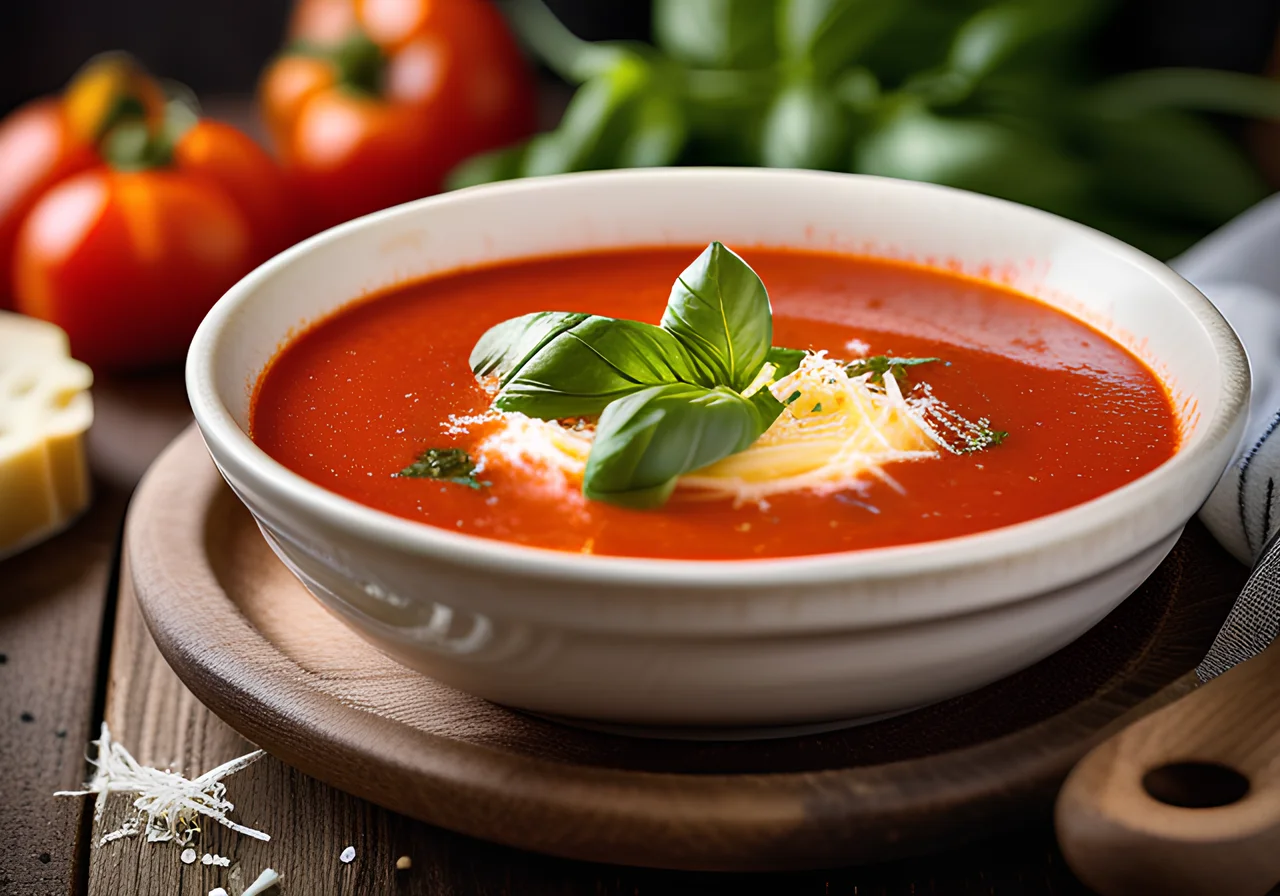 Spicy Tomato Soup with Parmesan