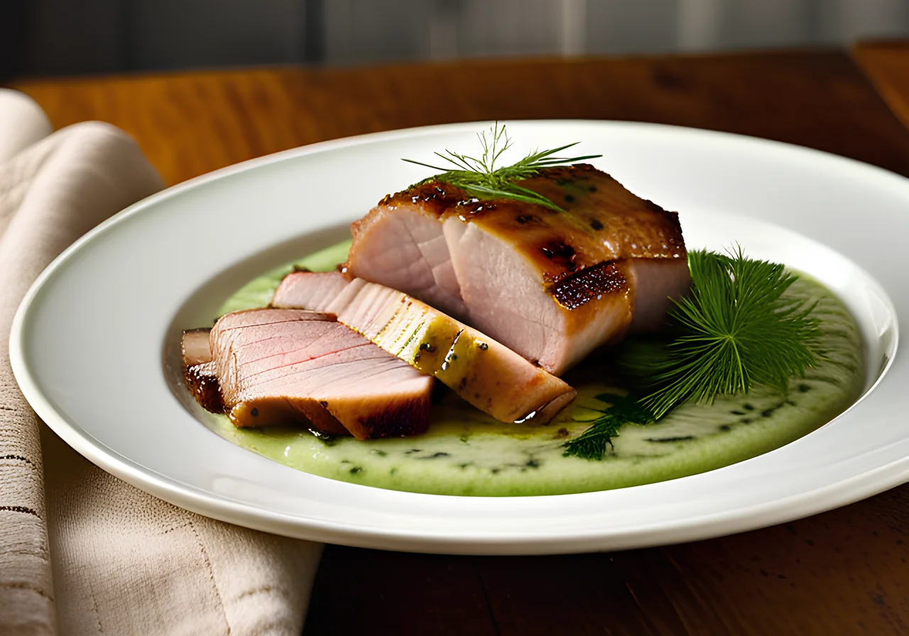 Cold Roast Pork with Cucumber Sauce