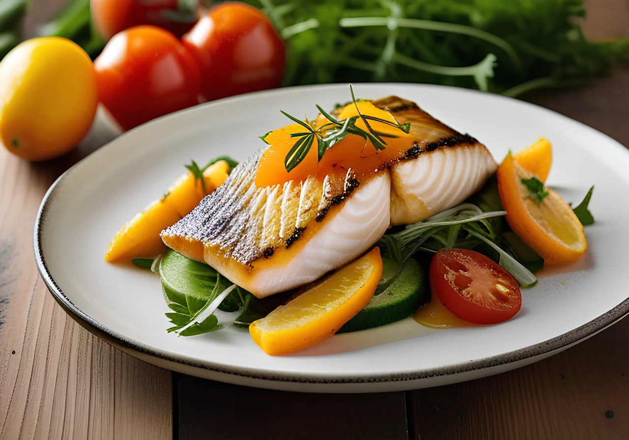 Sea Bass Fillet on Vegetable Strips