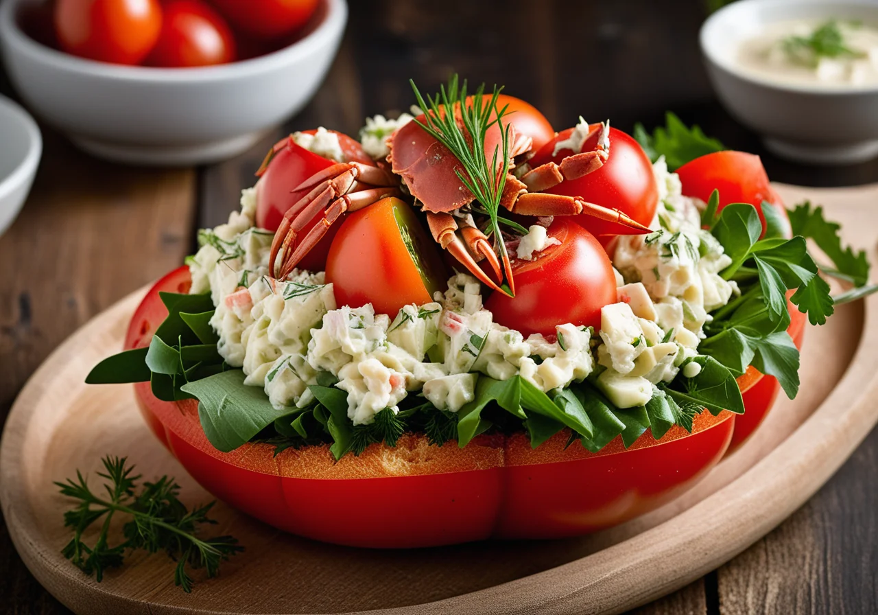 Crab Salad with Stuffed Tomato
