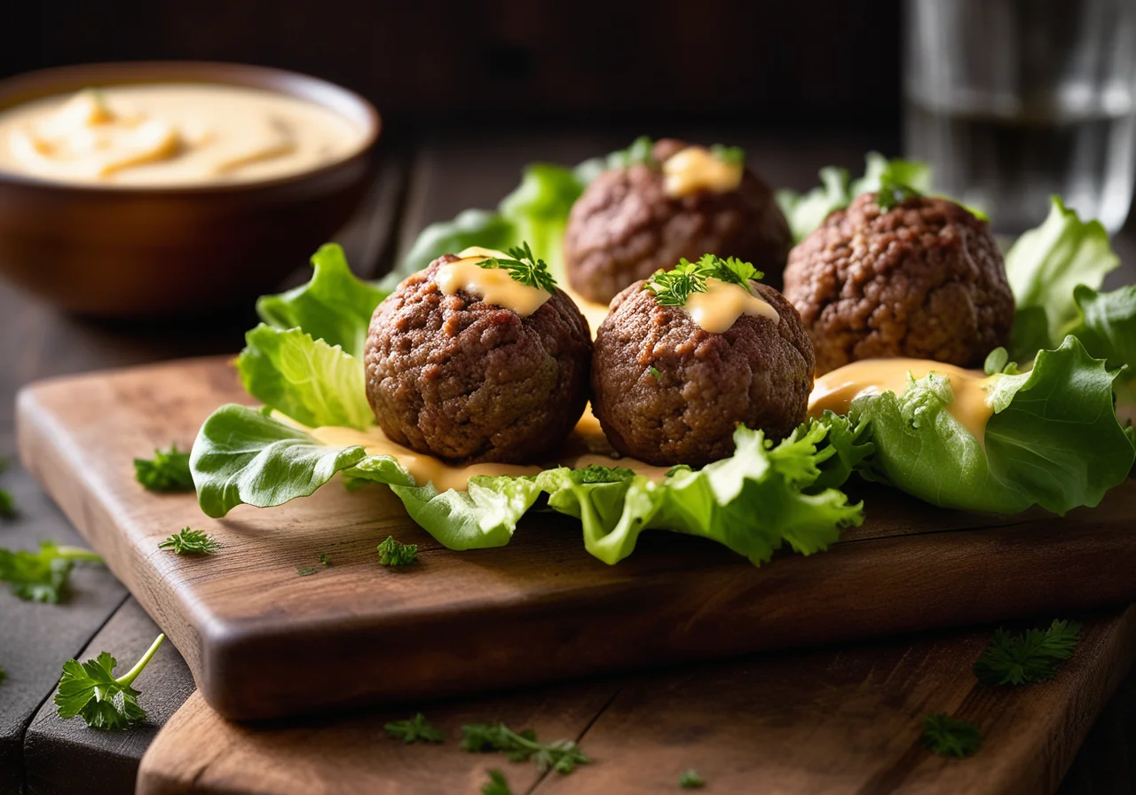 Ground Meatballs with Cheese Filling