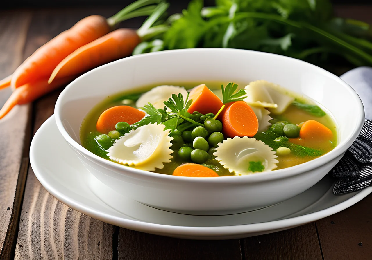 Green Minestrone with Stuffed Pasta