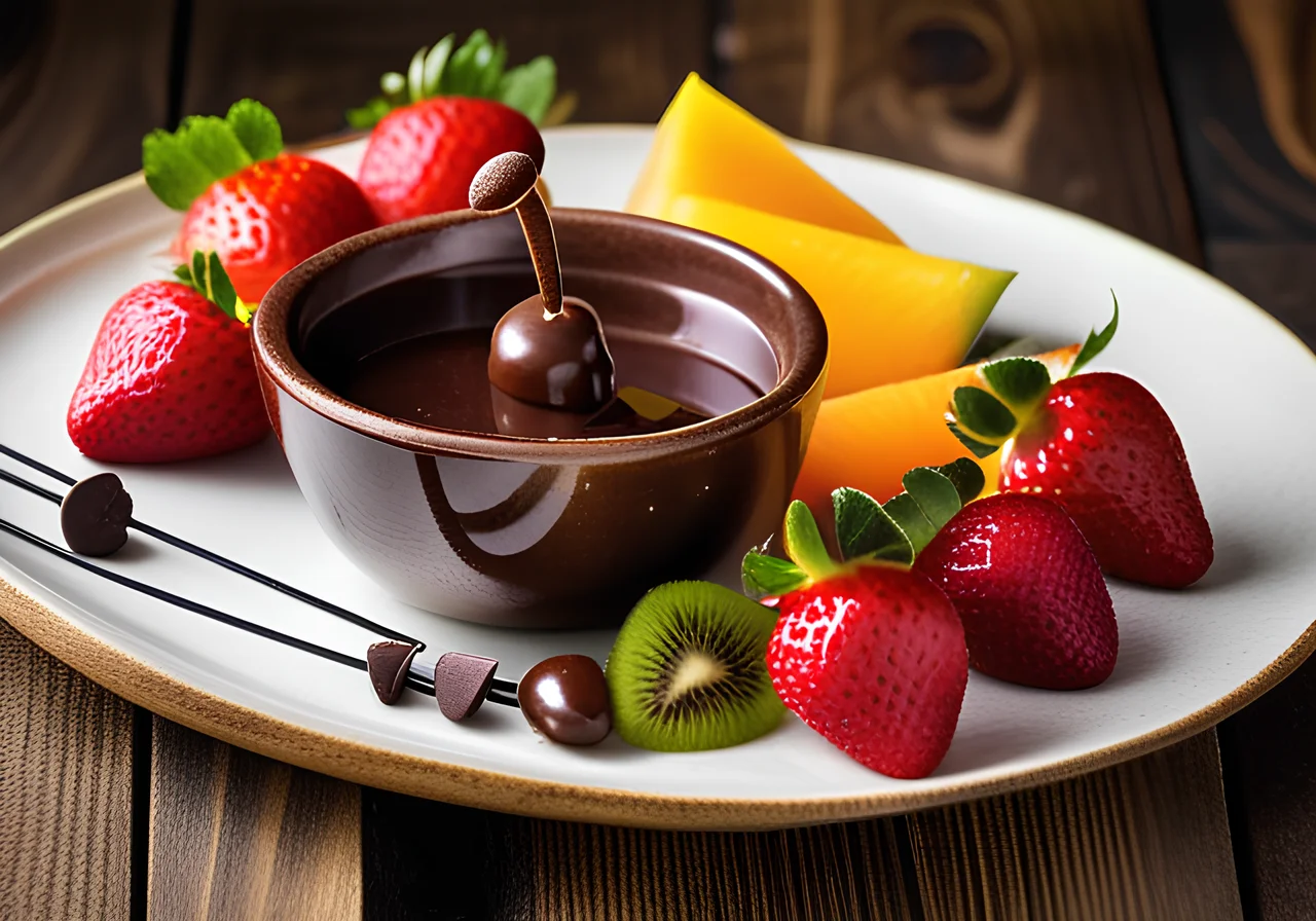 Chocolate Fondue with Fruit