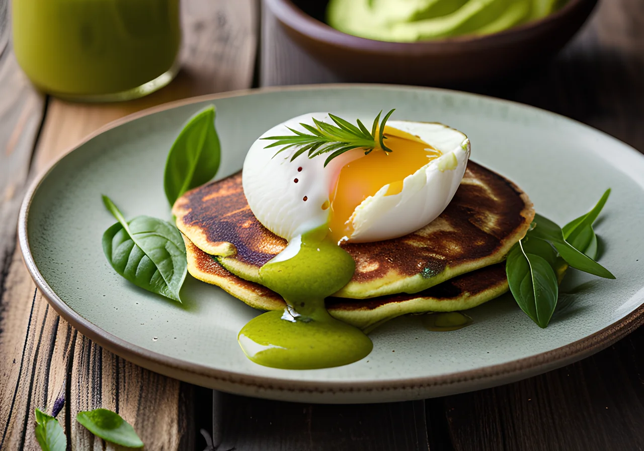Pea Pancakes with Avocado Puree