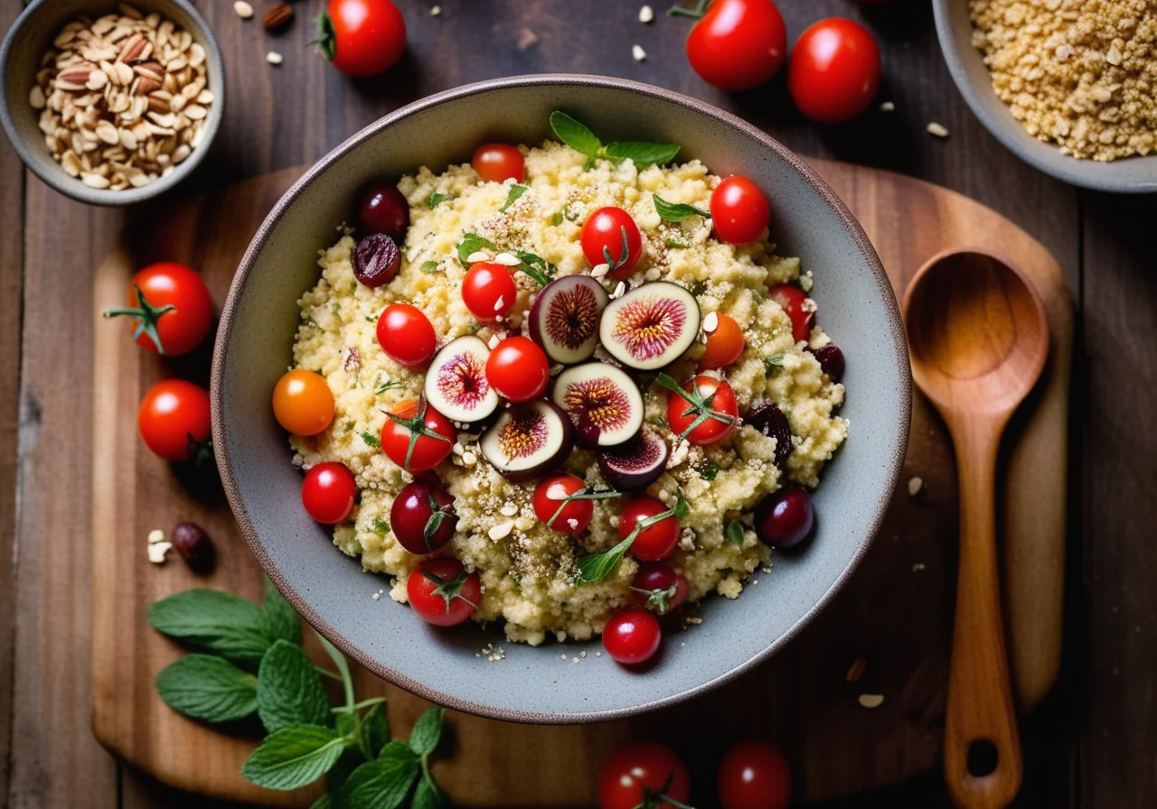 Hirse Salad with Feta Cheese and Figs