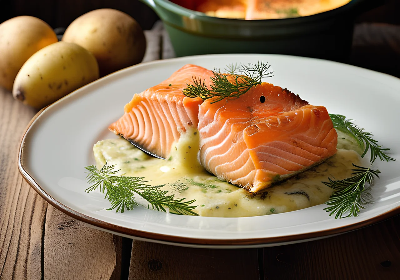 Swedish-Style Salmon Potato Gratin