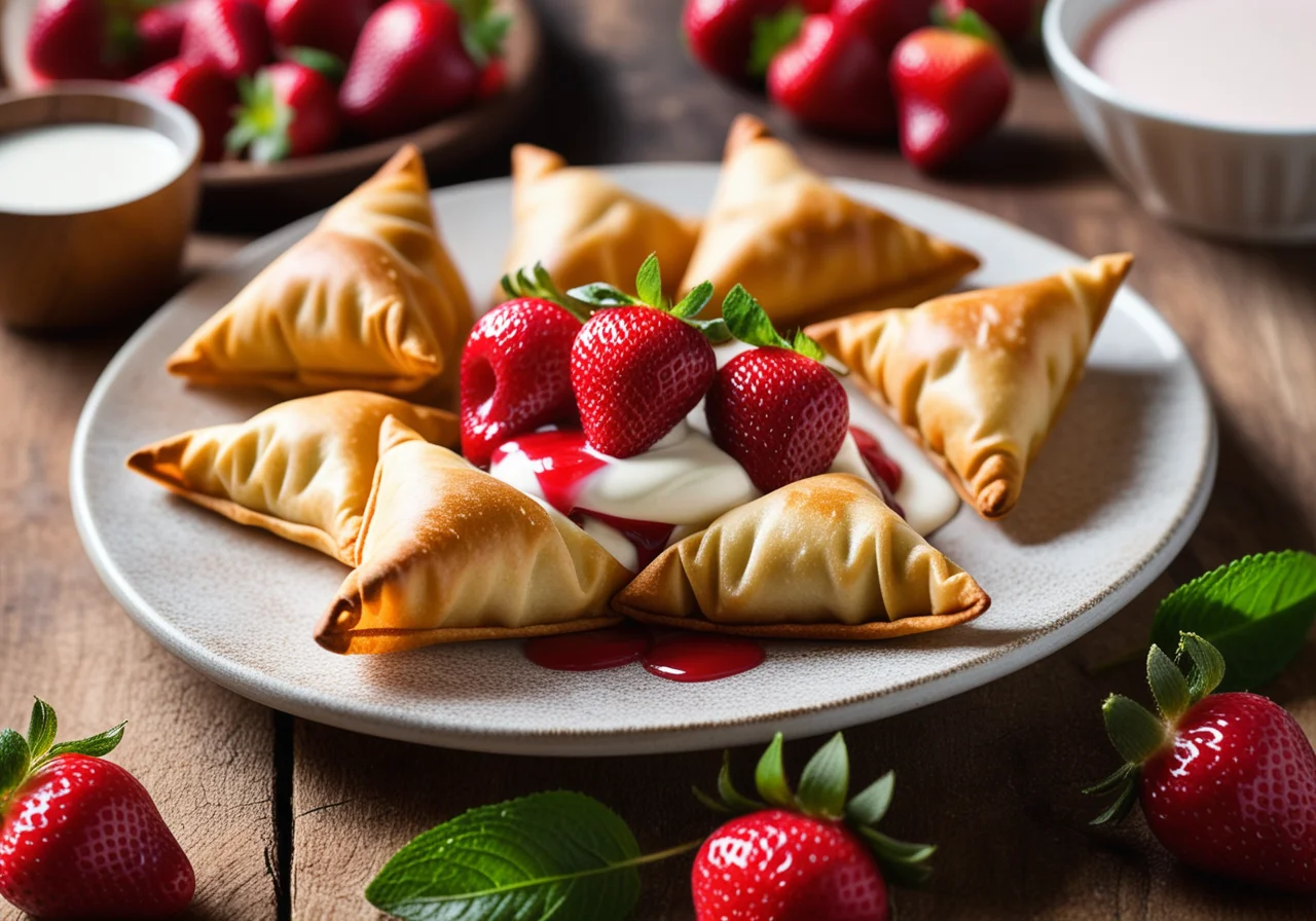 Baked Filo Strawberry Pockets