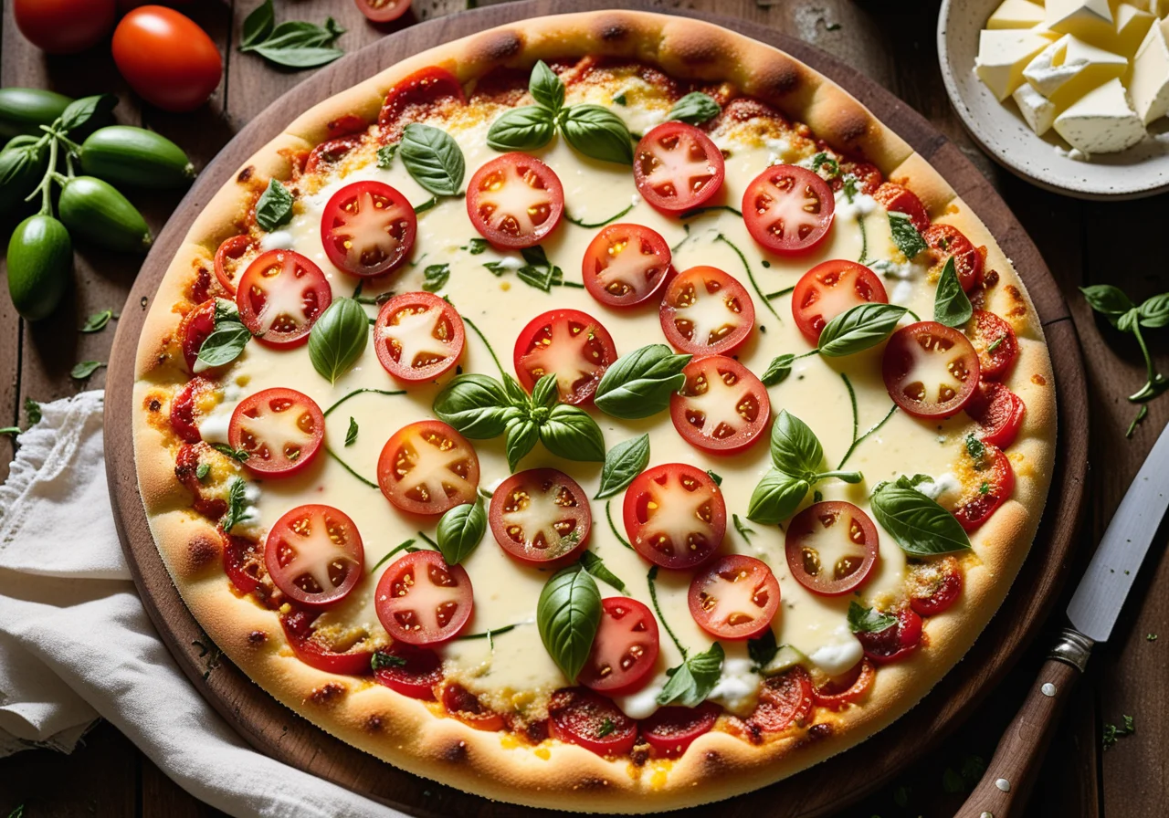 Corn Grits Pizza with Tomatoes