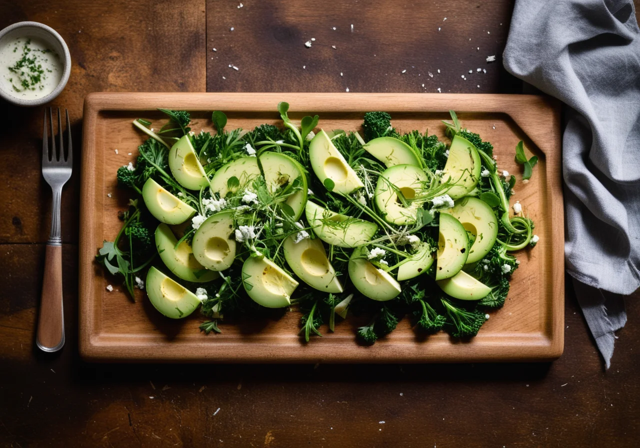 Green Winter Salad with Broccoli, Zucchini and Arugula
