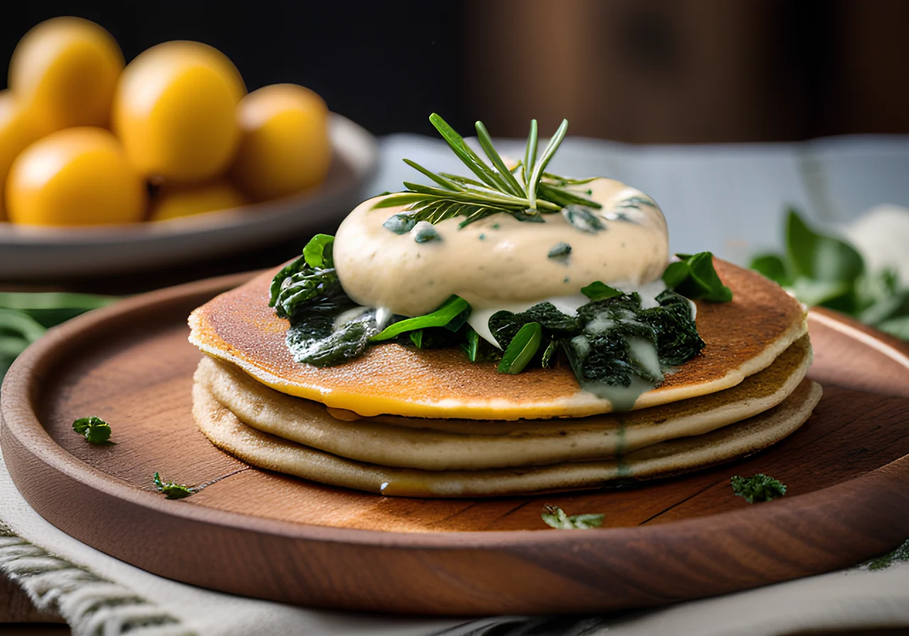 Buckwheat Pancakes with Spinach