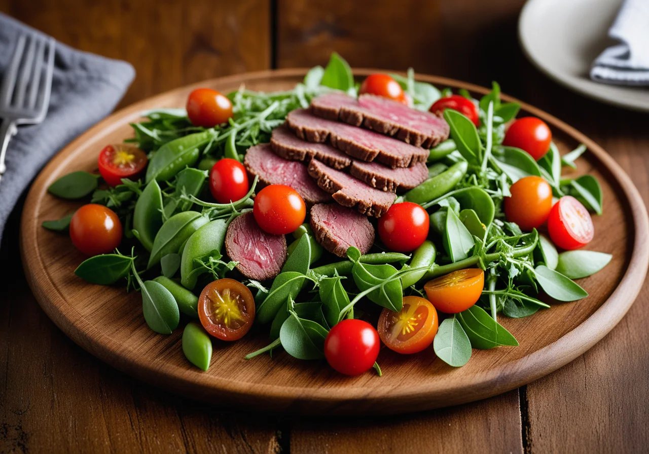Salad with Sugar Snap Peas and Bündner Meat